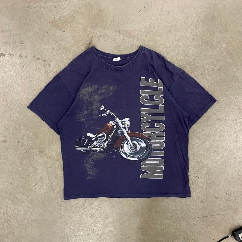 Vintage 90s Motorcycle Biker Anvil Tee Shirt Size XL‎